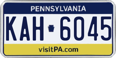 PA license plate KAH6045