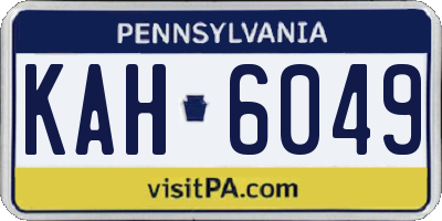 PA license plate KAH6049