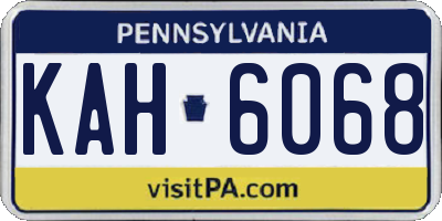 PA license plate KAH6068