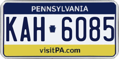 PA license plate KAH6085