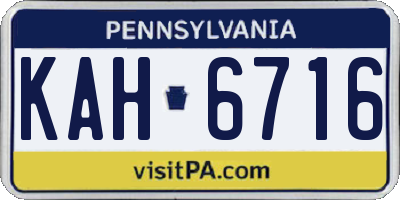 PA license plate KAH6716