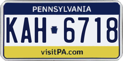PA license plate KAH6718