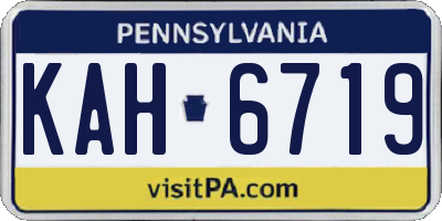 PA license plate KAH6719