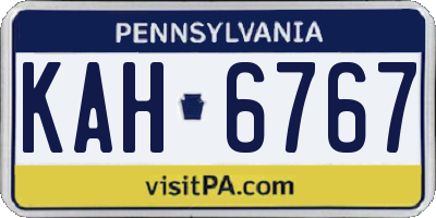 PA license plate KAH6767