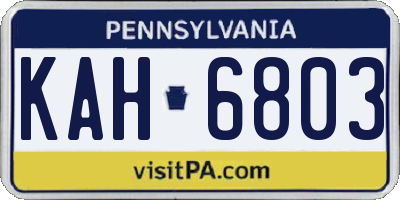 PA license plate KAH6803