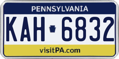 PA license plate KAH6832