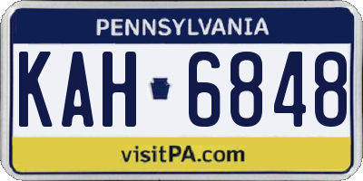 PA license plate KAH6848