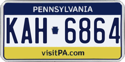 PA license plate KAH6864