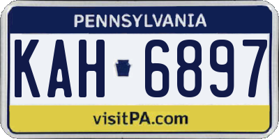 PA license plate KAH6897