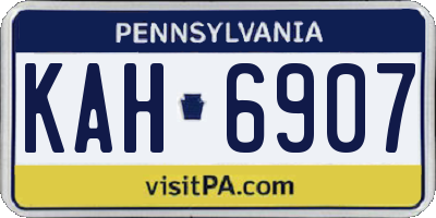 PA license plate KAH6907