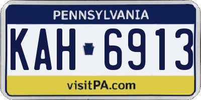 PA license plate KAH6913