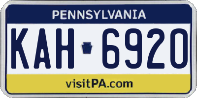 PA license plate KAH6920