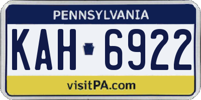PA license plate KAH6922