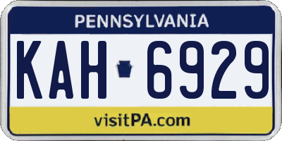 PA license plate KAH6929
