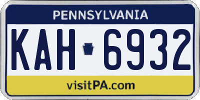 PA license plate KAH6932