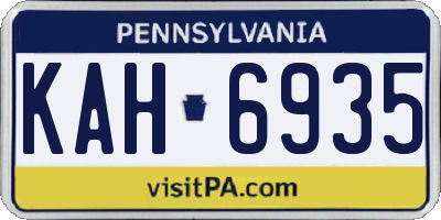 PA license plate KAH6935
