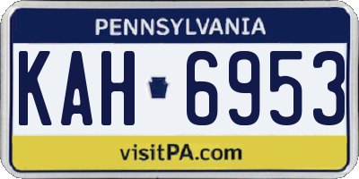 PA license plate KAH6953