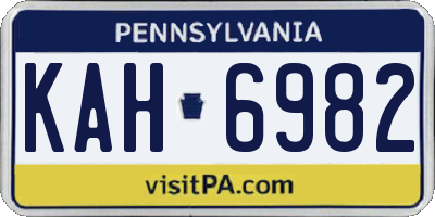 PA license plate KAH6982