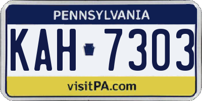 PA license plate KAH7303