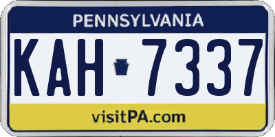 PA license plate KAH7337