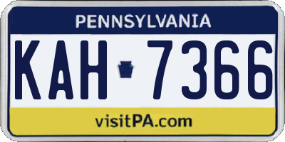 PA license plate KAH7366