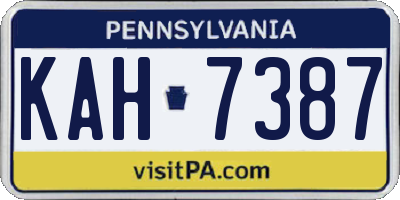 PA license plate KAH7387