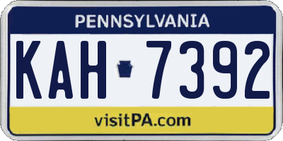 PA license plate KAH7392
