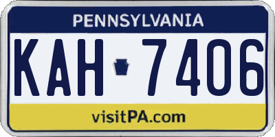 PA license plate KAH7406