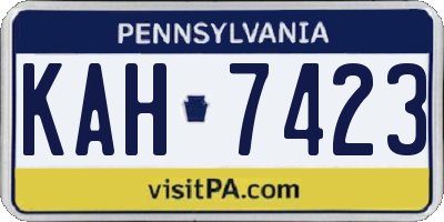 PA license plate KAH7423