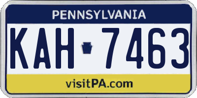 PA license plate KAH7463
