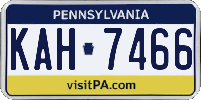PA license plate KAH7466