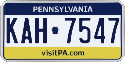 PA license plate KAH7547