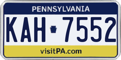 PA license plate KAH7552