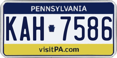 PA license plate KAH7586