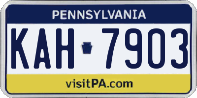 PA license plate KAH7903