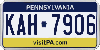 PA license plate KAH7906