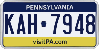 PA license plate KAH7948