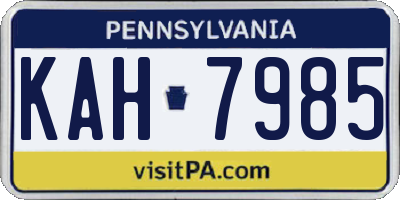 PA license plate KAH7985