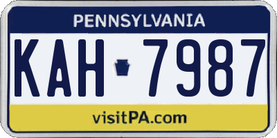 PA license plate KAH7987