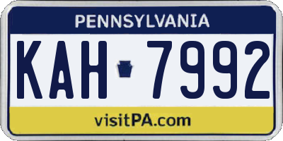 PA license plate KAH7992