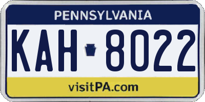 PA license plate KAH8022