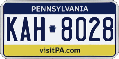 PA license plate KAH8028