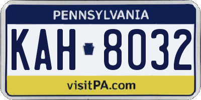 PA license plate KAH8032