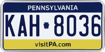 PA license plate KAH8036