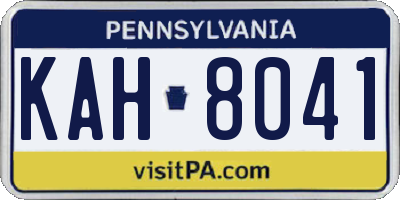 PA license plate KAH8041