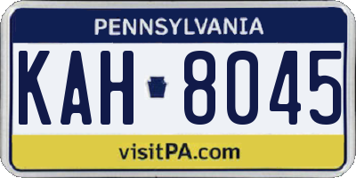PA license plate KAH8045