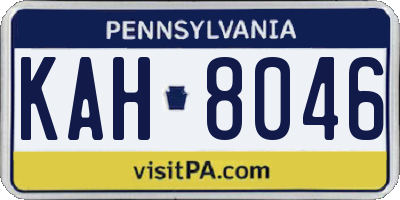 PA license plate KAH8046