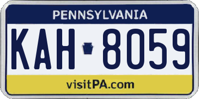 PA license plate KAH8059