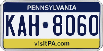 PA license plate KAH8060