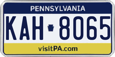 PA license plate KAH8065